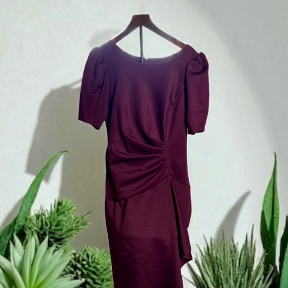 Escape Eggplant A-Line, Ruched Cocktail Dress l Size 14W - Picture 1 of 5